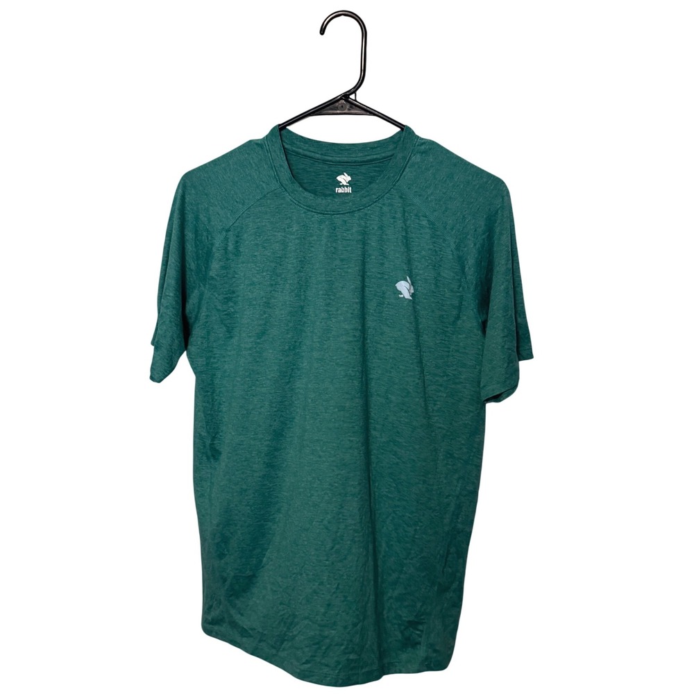 Rabbit EZ Tee Short Sleeve Running Shirt Mens Small Green Heathered Performance
